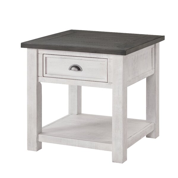 Gracie Oaks Risner Solid Wood End Table Storage & Reviews Wayfair